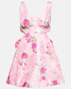 LoveShackFancy Till Cutout Floral Minidress - Pink