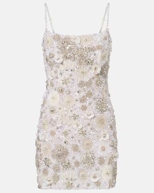 Rachel Gilbert Francesca Embellished Minidress - Natural