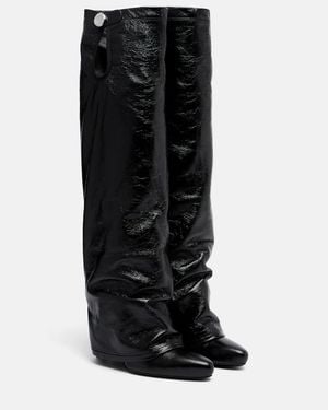The Attico Leon Patent Leather Knee-High Boots - Black