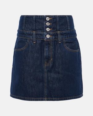 RE/DONE Corset Denim High-Rise Miniskirt - Blue