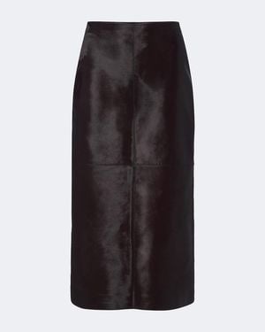 Nour Hammour Alana Calf Hair Pencil Skirt - Black