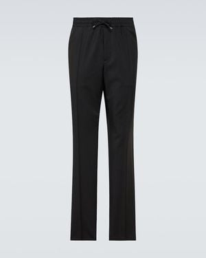 Valentino Wool And Mohair Slim Trousers - Black