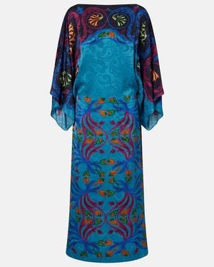 Etro Printed Midi Dress - Blue