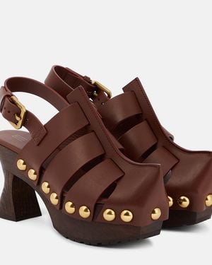 Etro Leather Clogs - Brown