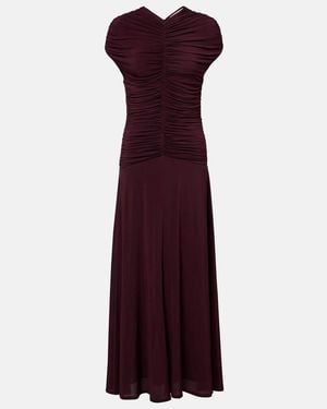 TOVE Avita Ruched Jersey Maxi Dress - Purple