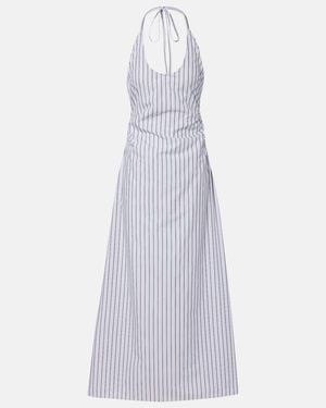 SIR. Pinstripe Cotton-Blend Maxi Dress - White
