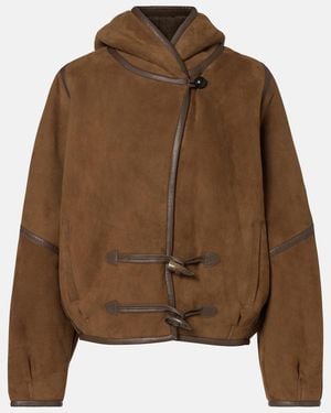 Isabel Marant Amiel Leather-Trimmed Suede Jacket - Brown