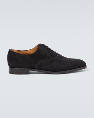 John Lobb City Ii Suede Derby Shoes - Black