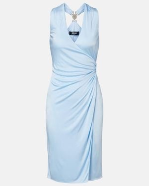 Versace Medusa '95 Ruched Jersey Minidress - Blue