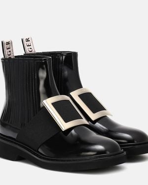Roger Vivier Chelsea Viv' Leather Ankle Boots - Black
