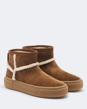 Hogan Ankle Boots H705 Aus Veloursleder - Braun