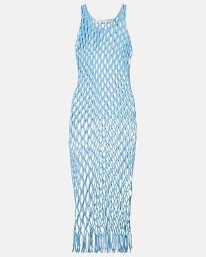 Christopher Esber Knitted Mesh Beach Dress - Blue