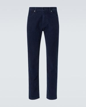 Stone Island Mid-Rise Cotton Corduroy Slim Jeans - Blue
