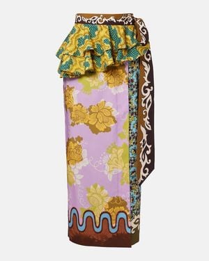 ALÉMAIS Arnie Printed Cotton Wrap Skirt - Green