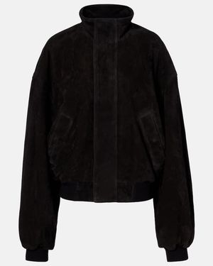 Balenciaga Jacke Aus Veloursleder - Schwarz