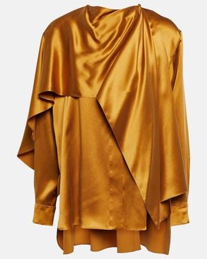 ROKSANDA Kata Draped Silk Satin Top - Yellow