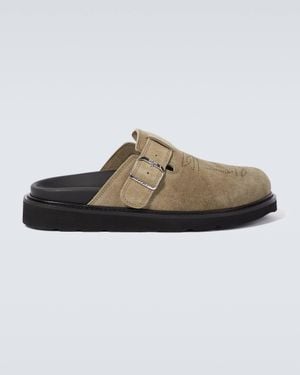 KENZO Matto Suede Clogs - Natural