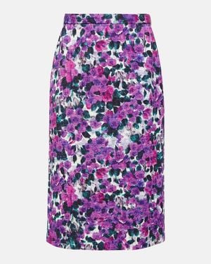 Dries Van Noten Floral Croc-Effect Midi Skirt - Purple