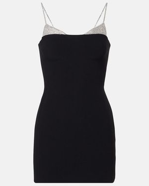 David Koma Embellished Cady Minidress - Black