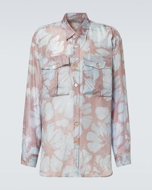 Dries Van Noten Floral Silk Shirt - White