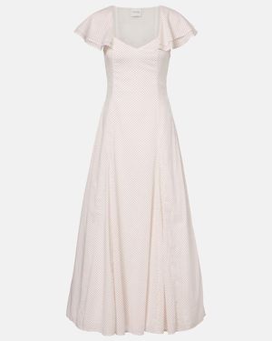Posse Marlowe Polka-Dot Cotton Maxi Dress - White