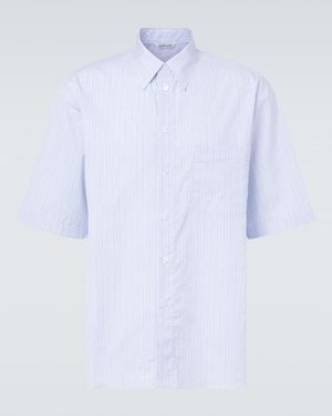 AURALEE Striped Cotton Shirt - Blue