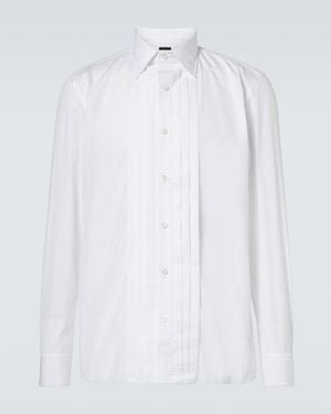 Rubinacci Pleated Cotton Tuxedo Shirt - White
