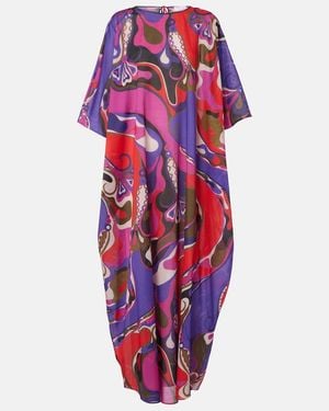 PUCCI Orchidee Cotton Maxi Dress - Red