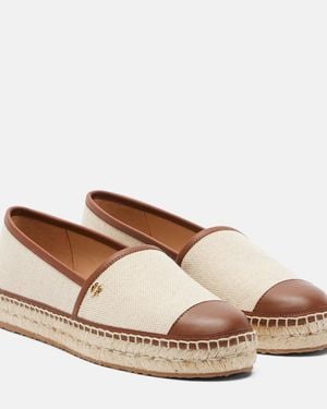 Gianvito Rossi Leather-Trimmed Canvas Espadrilles - Brown