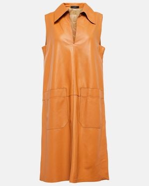 JOSEPH Vestido Midi Berwick De Piel - Naranja