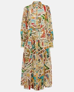 ALÉMAIS Star Linen Shirt Dress - Metallic