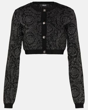 Versace Cropped Cardigan - Black