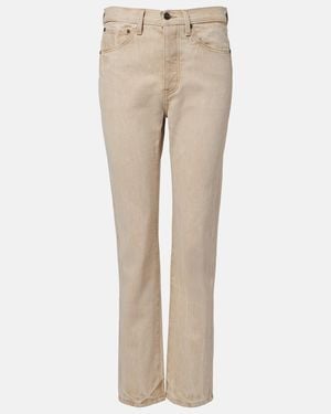 KHAITE Finley Cropped Straight Jeans - Natural