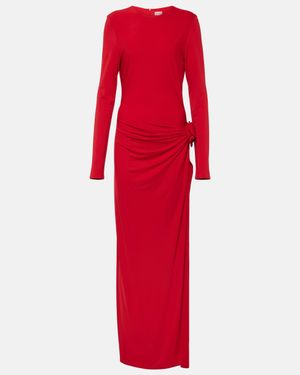 Magda Butrym Draped Jersey Maxi Dress - Red