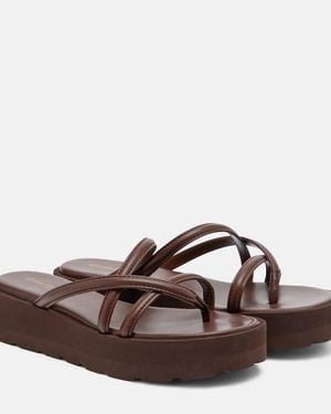 Gianvito Rossi Nadina Leather Platform Sandals - Brown