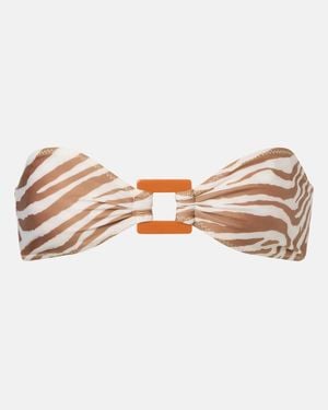 SAME Zebra-Print Bandeau Bikini Top - Natural