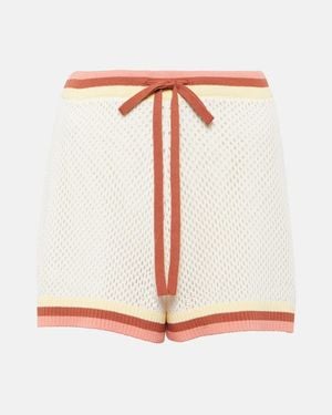 Zimmermann Golden Open-Knit Shorts - White