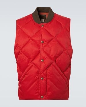 RRL Quilted Twill Vest - Red