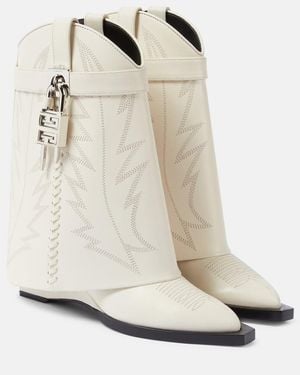 Givenchy Botines Shark Lock Cowboy de piel - Blanco