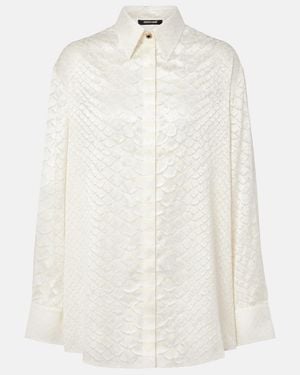 Roberto Cavalli Snake-Print Shirt - White