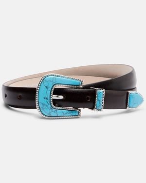 DEHANCHE Guertel Travertine Aus Leder - Blau