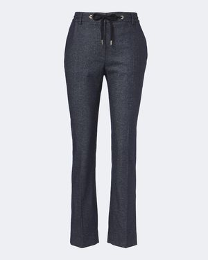 Eleventy Wool-Blend Slim Trousers - Blue