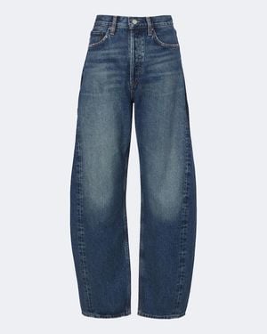 Agolde Luna Pieced Barrel-Leg Jeans - Blue