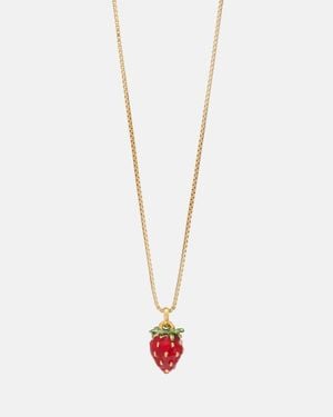 Saint Laurent Collar Strawberry Con Colgante - Blanco