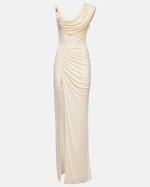 Versace Dress With A Front Slit - Natural