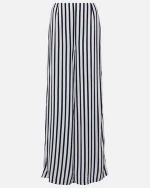 STAUD Luke Striped Wide-Leg Pants - Blue