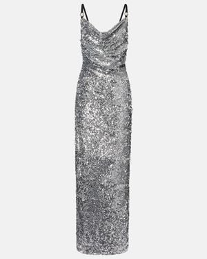 Coperni Draped Sequined Gown - Gray