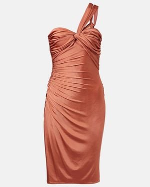Tom Ford Gathered Jersey Cocktail Dress - Orange