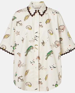 ALÉMAIS Printed Oversized Cotton Shirt - Metallic