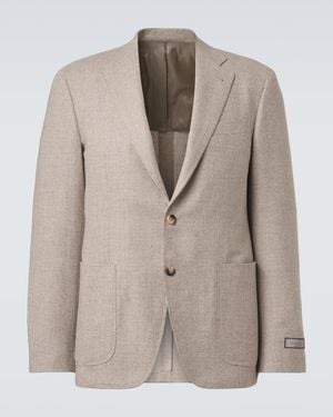 Canali Blazer Kei Aus Wolle - Natur